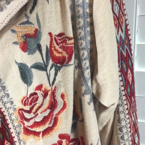 Johnny Was Jackets & Blazers - Johnny Was XL MIDI hoodie 💯% cotton heavily  embroidered draped wrap jacket